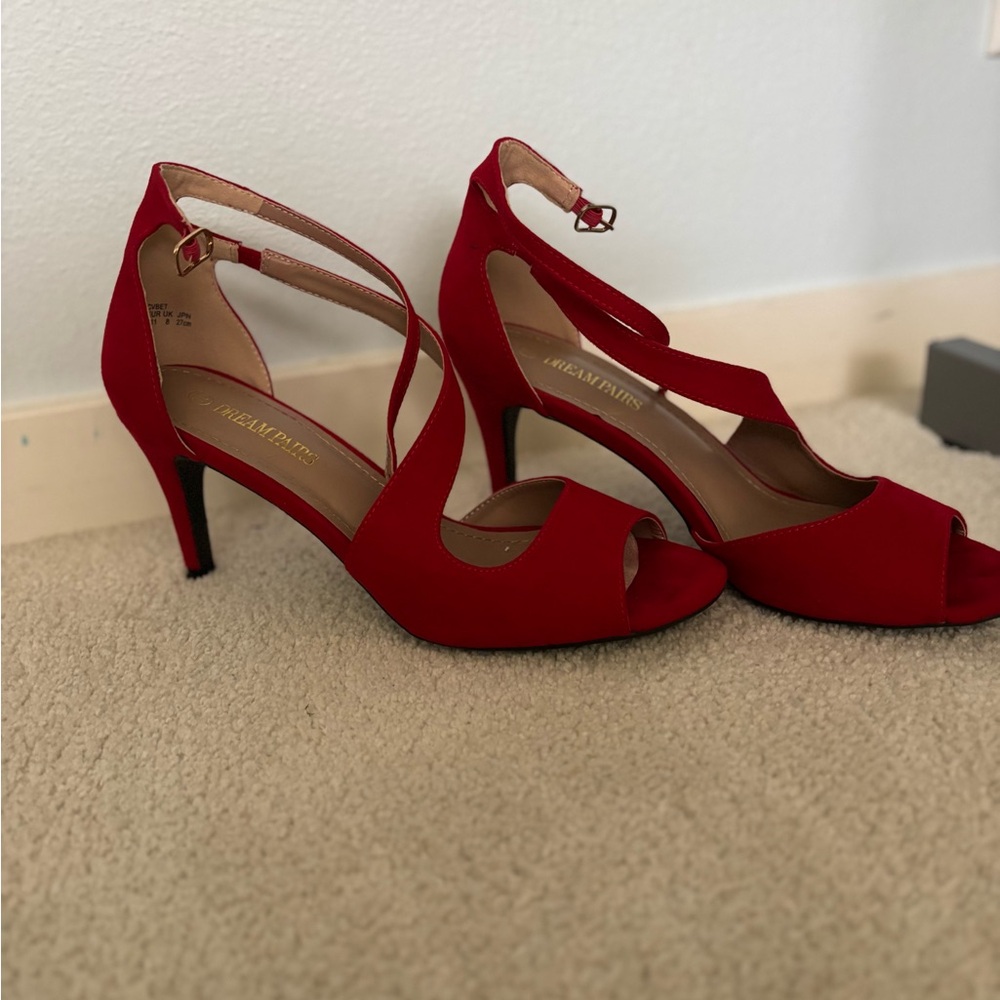 Elegant Red Women's Heels - Picture 3 of 5